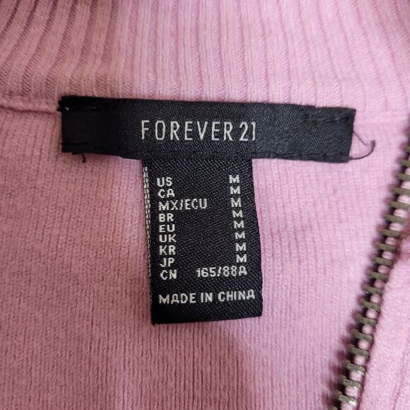 KAWAII pink and green checkered oversized zip up cardigan sweater M - Picture 4 of 7